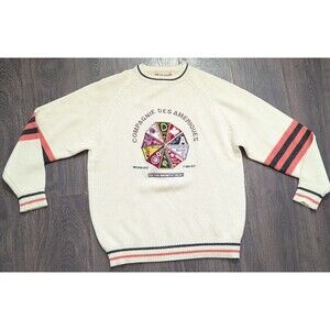 Compagnie des Ameriques Vintage Baseball Sweatshirt Size Large American Classic